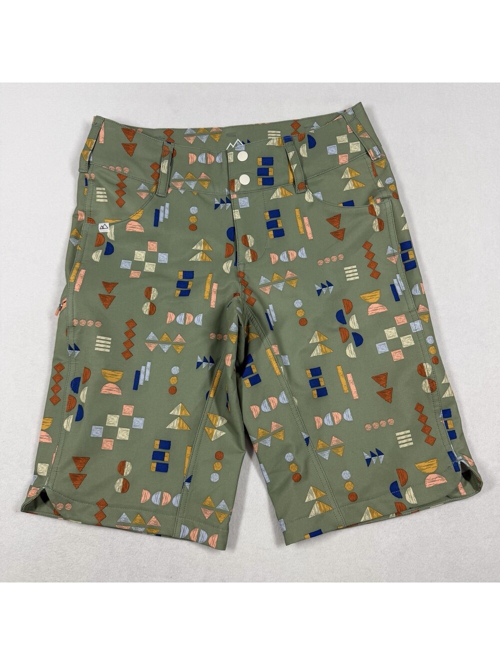 Wild Rye Kaweah Cycle Short Green Geometric Print Size 4 Women’s EUC